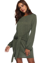 Tie Front Bishop Sleeve Dress Sai Feel